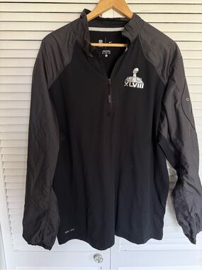 Nike Men's Black Performance Quarter-Zip Jacket - Super Bowl XLVIII